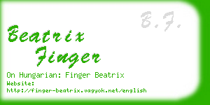 beatrix finger business card